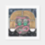 Small square artwork with muted tan background and pink/coral circular forms resembling a stylized face or abstract composition.