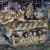 Carousel dirigible escape painting with richly detailed figures and golden tones