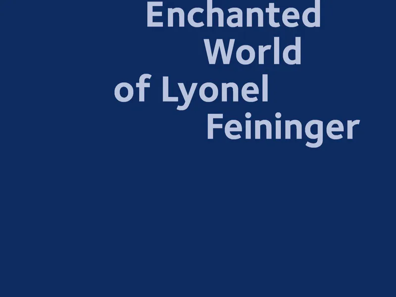 Navy blue text-only cover reading 'Enchanted World of Lyonel Feininger'.